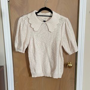 Universal Thread sweater top puff sleeve peter pan collar